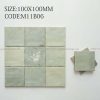 Gạch thẻ 10x10cm M11B06 xanh mint bóng gợn sóng 1 Gạch thẻ 10x10cm M11B06